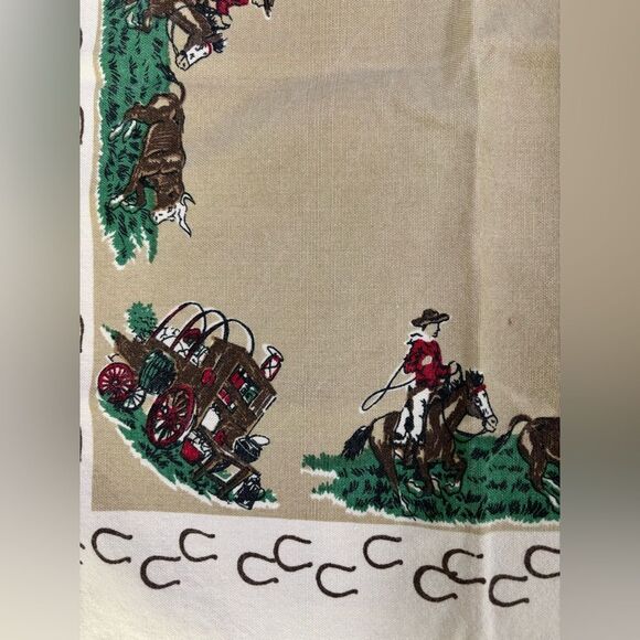 Vintage Moda Home Linens Retro Western Cowboy Set of 8 Napkins 100% cotton - Picture 9 of 13